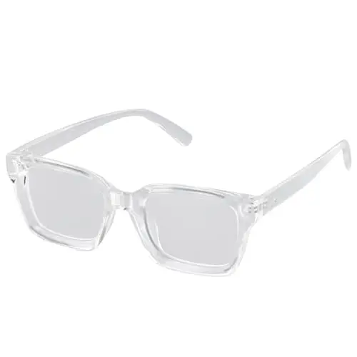 Homirty Occhiali Luce Blu Uomo e Donna, Montatura per Occhiali con Lenti Trasparenti, Cornice Quadrata, Montature per