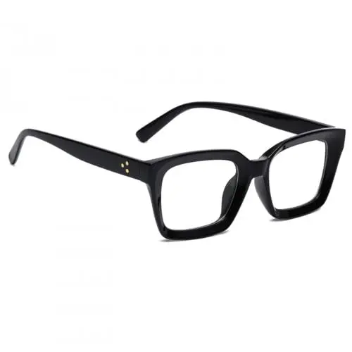 Homirty Occhiali Luce Blu Uomo e Donna, Montatura per Occhiali con Lenti Trasparenti, Cornice Quadrata Occhiali