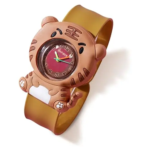 HORACE for Kids - Orologio per bambini e bambine, simpatici animali colorati, cinturino regolabile e pieghevole