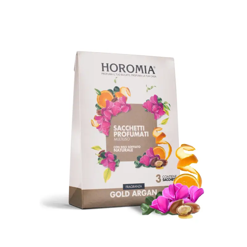 HOROMIA Sacchetti Profumati Riso Profumato Gold - Argan - Prodotti bucato