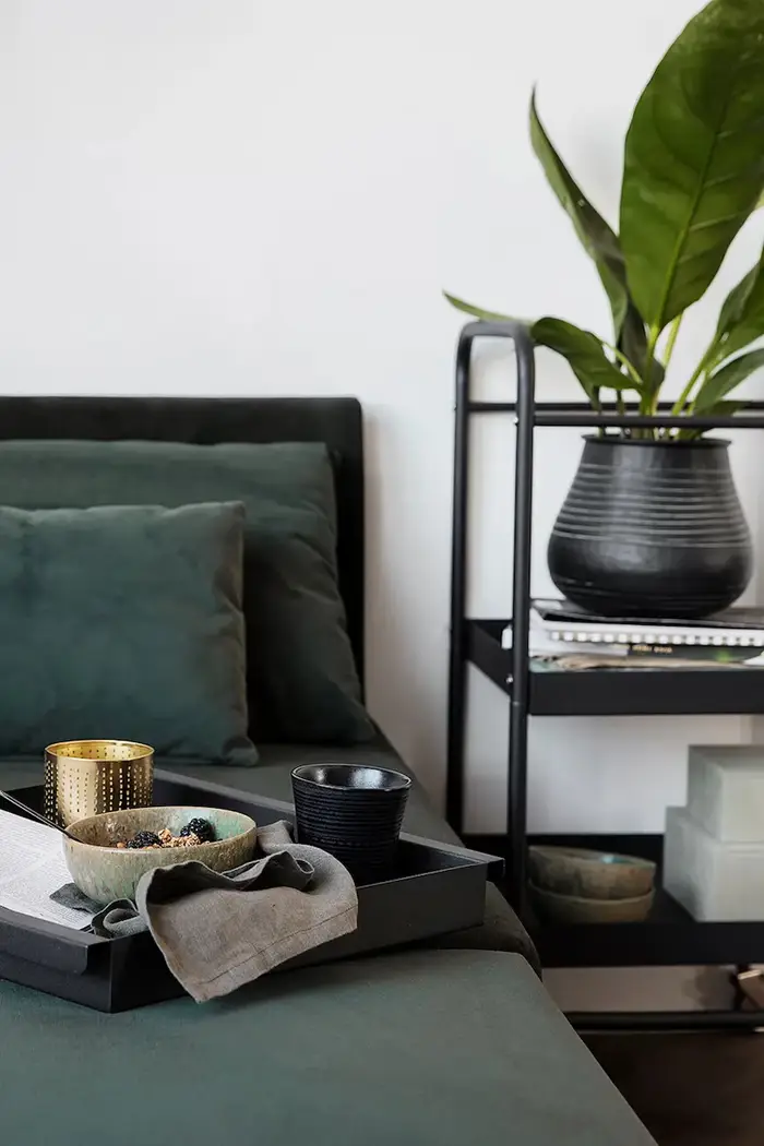 libreria su ruote 42 x 38 x 85 cm Nero miniatura 3