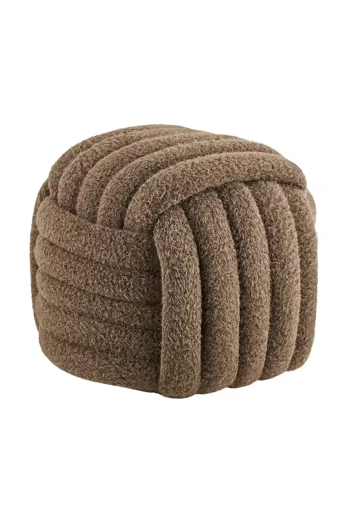 House Nordic pouf in materiale tessile 48 x 48 x 43 cm Marrone