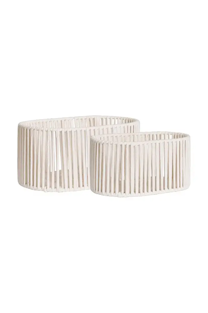 House Nordic set cestini portaoggetti Arese pacco da 2 Bianco