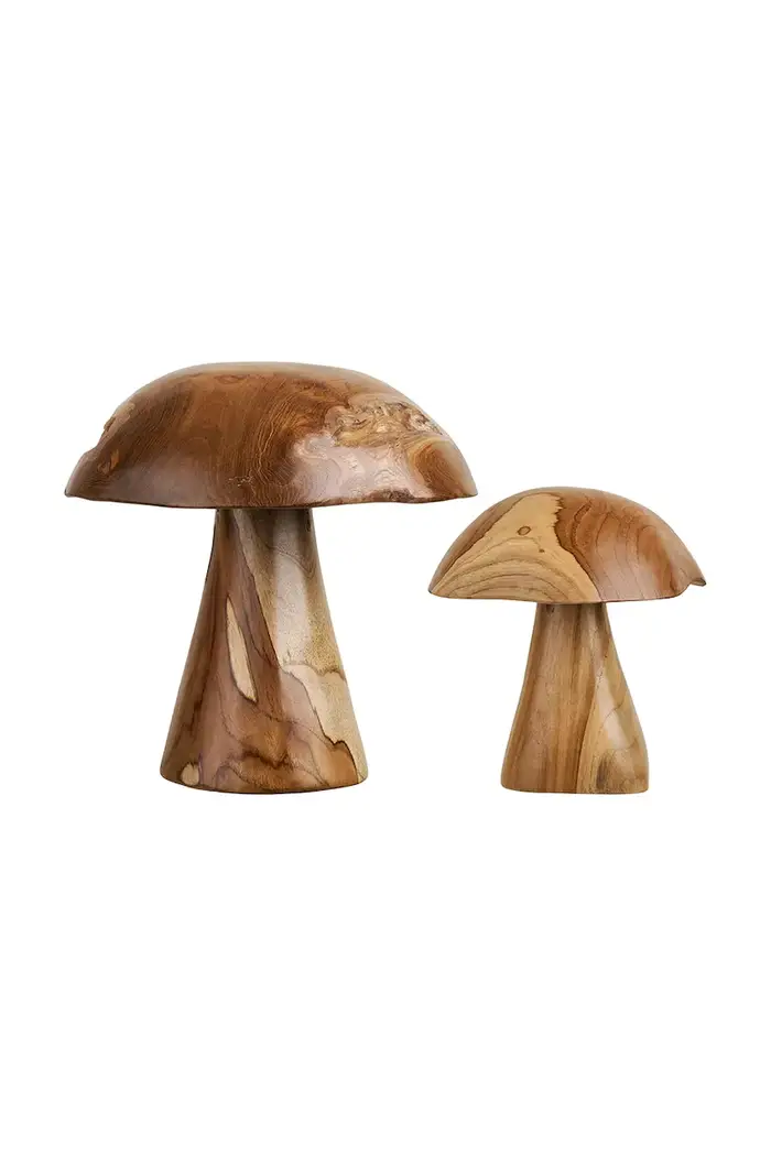 set di figurine decorativo in legno teak Marrone