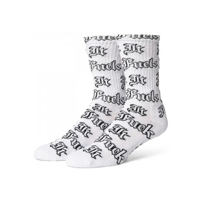 HUF Calzini Socks fuck it old english Bianco