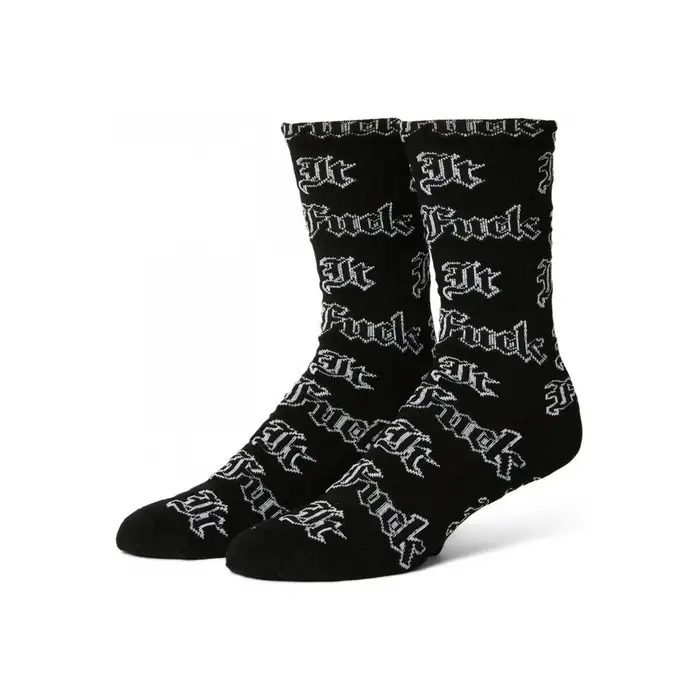 HUF Calzini Socks fuck it old english Nero