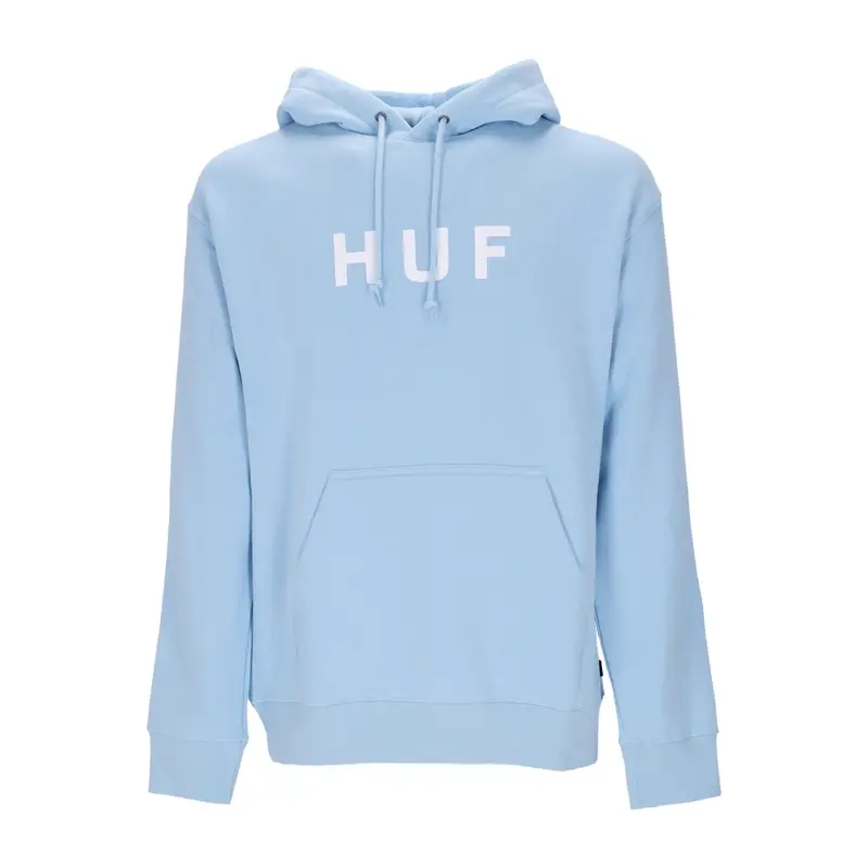 HUF Felpa Cappuccio Uomo Essentials Og Logo P/o Hoodie Light Blue