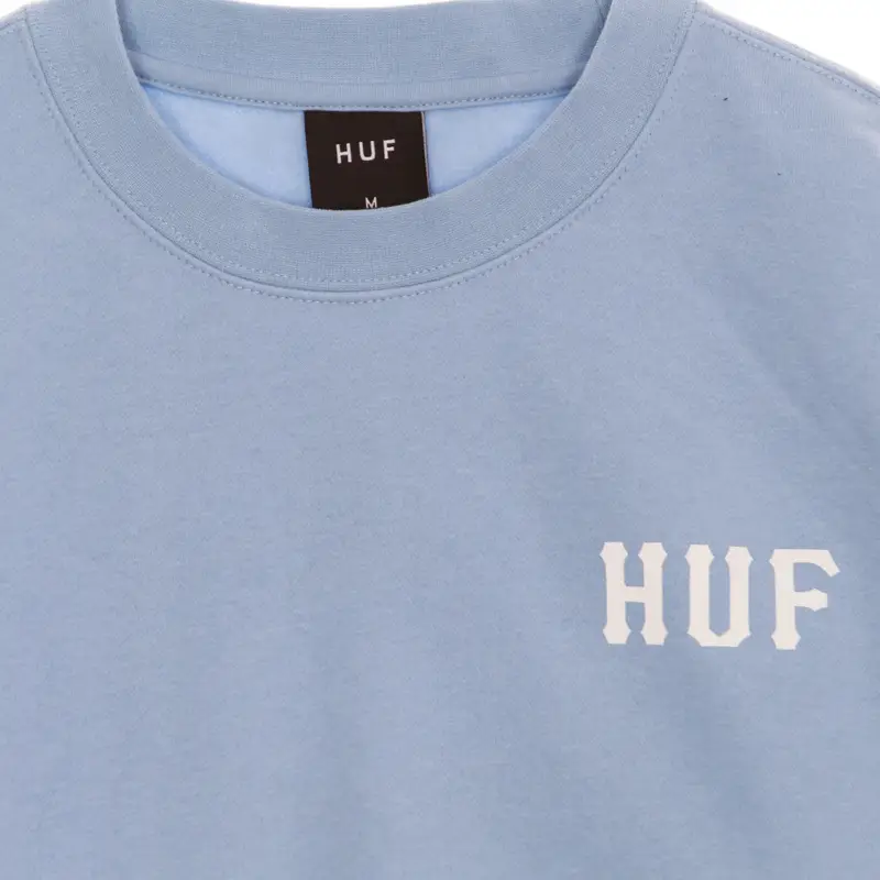 HUF Felpa Girocollo Uomo Essentials Classic H Crew Light Blue