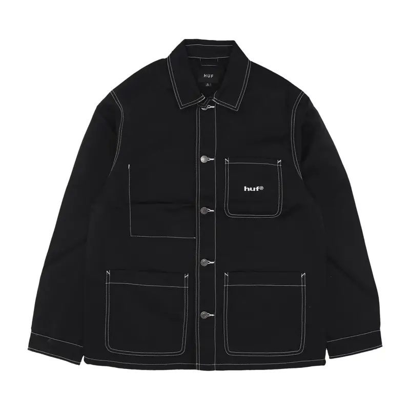 HUF Giacca Workwear Uomo Contrast Nylon Chore Jacket Black