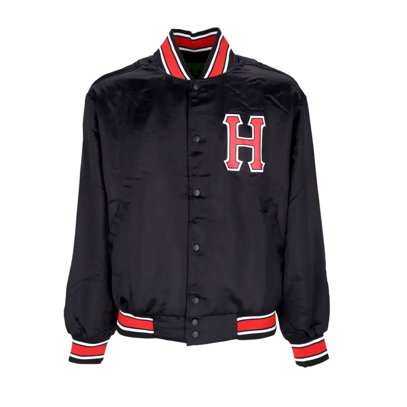 HUF Giubbotto Bomber Uomo Crackerjack Satin Baseball Jacket Black