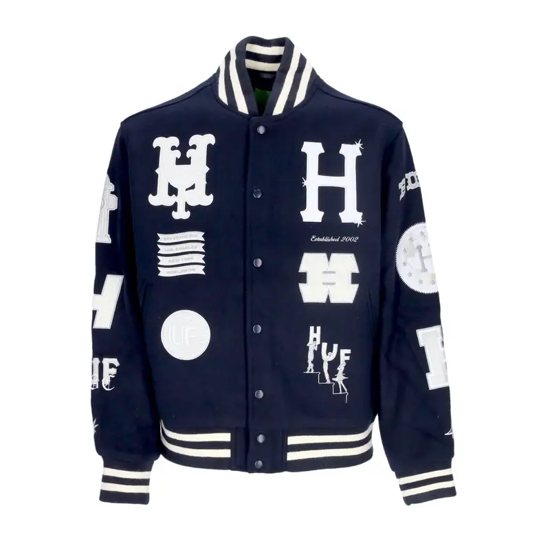 HUF Giubbotto College Uomo 20 Year Classic H Varsity Jacket Navy