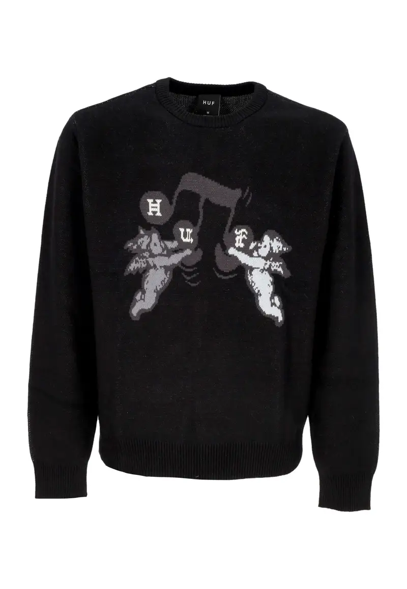 HUF Maglione Uomo Song Intarsia Sweater Black
