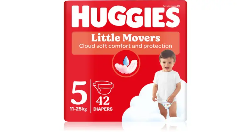 Huggies Little Movers Ultra Comfort pannolino monouso Jumbo 11-25 kg 42 pezzi