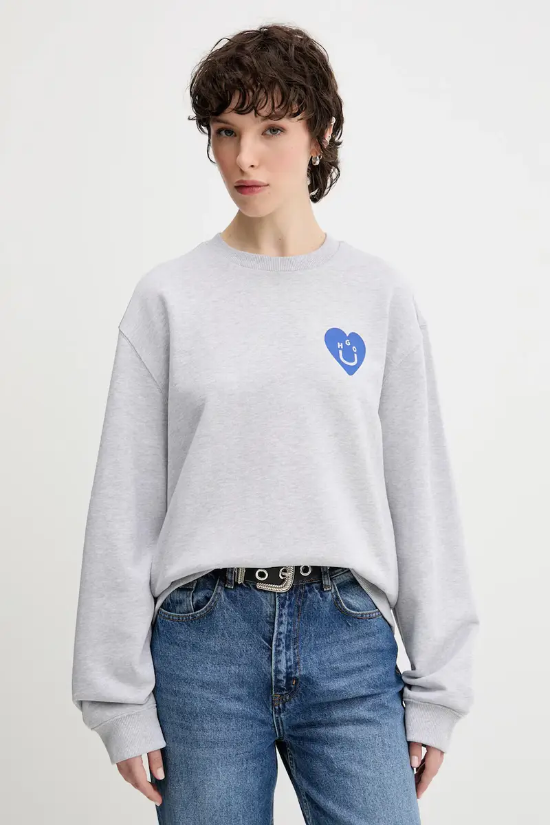 HUGO Blue felpa in cotone donna colore grigio 50545052