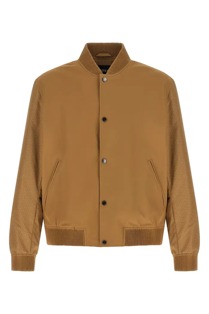 HUGO BOSS Bomber Maniche Monogram Beige