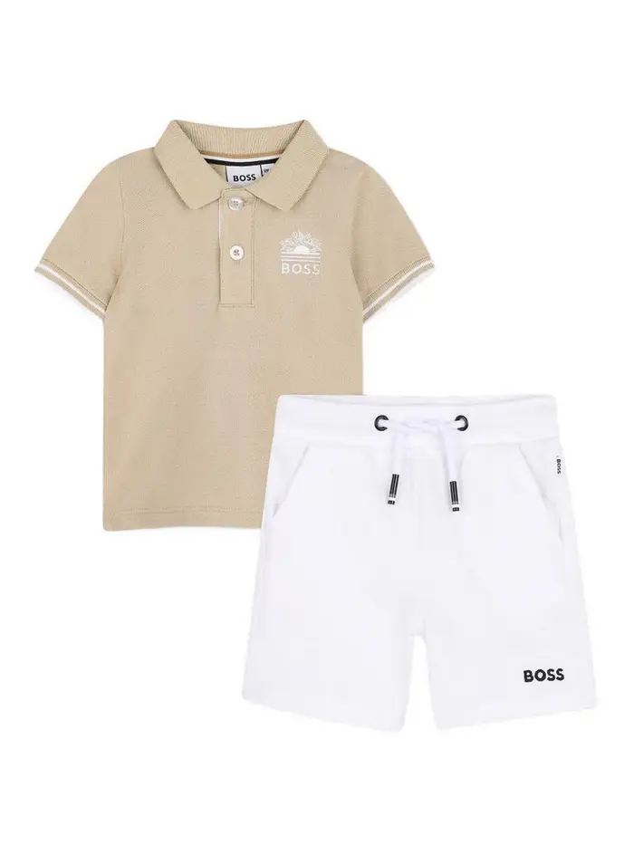 Hugo Boss Completo Polo E Bermuda Beige