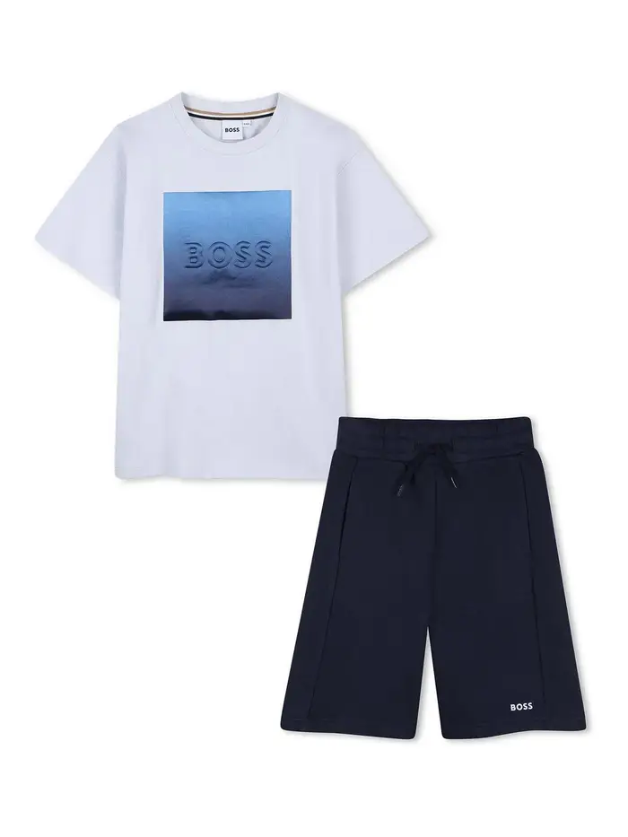 Hugo Boss Completo T-Shirt E Bermuda Azzurro