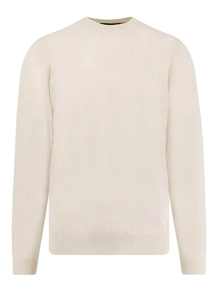 Hugo Boss Maglia In Lana Seta E Cashmere Bianco