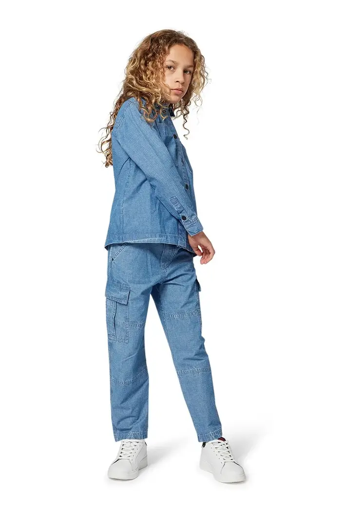 camicia jeans bambino/a Blu miniatura 3