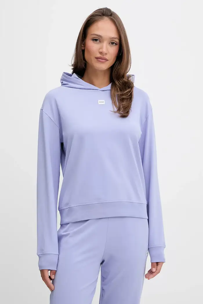 felpa con cappuccio da donna con cotone SIGNATURE_HOODIE Violetto