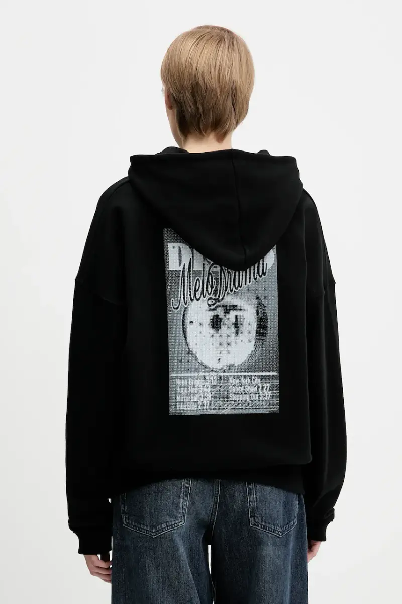 HUGO felpa in cotone donna colore nero con cappuccio 50554966