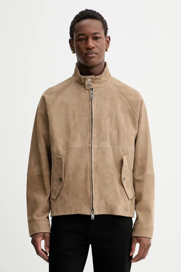 giacca in pelle scamosciata Loridge Beige