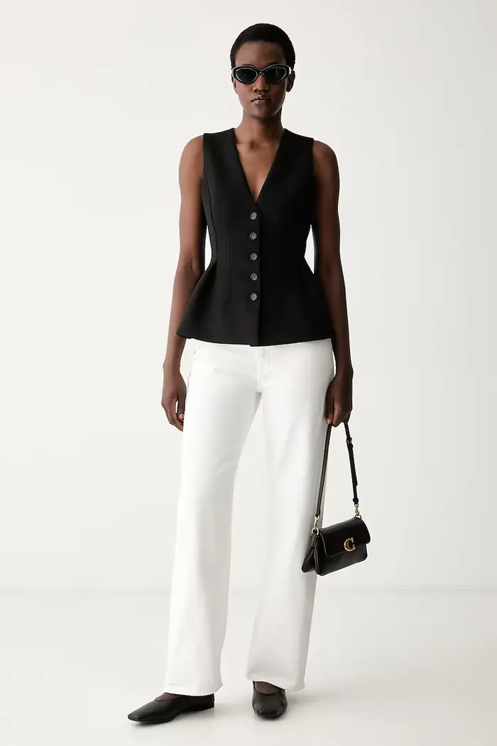 gilet monopetto da donna Anena Nero