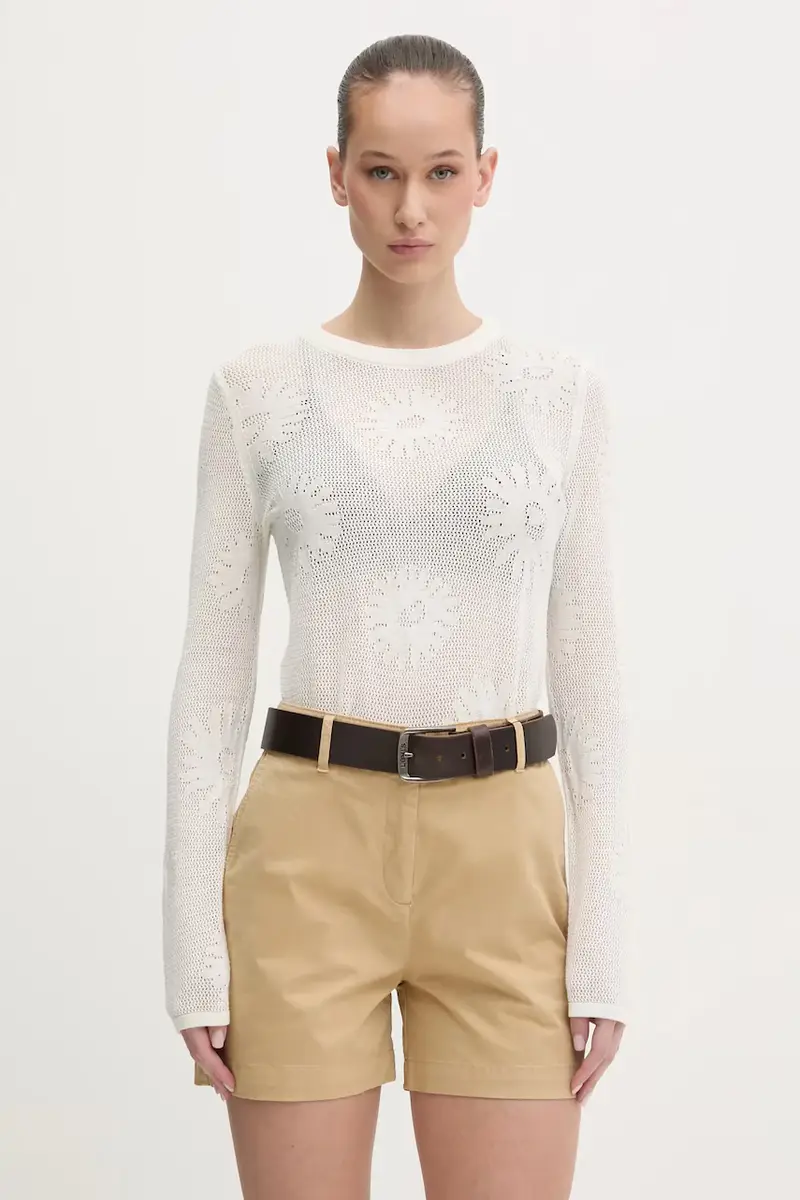 HUGO maglione in cotone donna colore beige 50538238