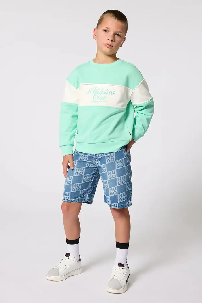 HUGO pantaloncini bermuda per bambini in jeans Blu