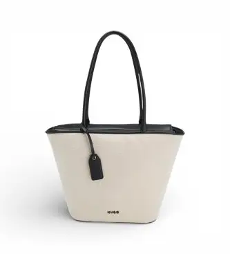 HUGO per donna 50562949 Borsa shopper in tela beige (OSFA), Casual, Sostenibile, Poliestere riciclato Argento