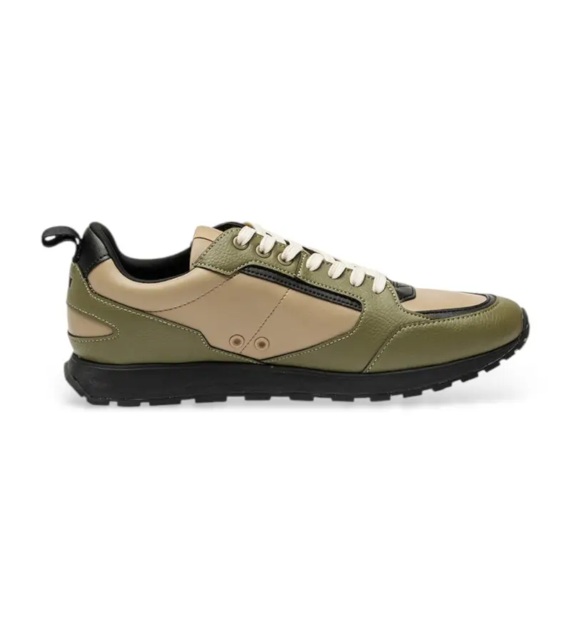 HUGO per uomo 50557863 Sneakers Icelin verdi e beige, Tessuto, Basso, Stringhe, Casual, Verde
