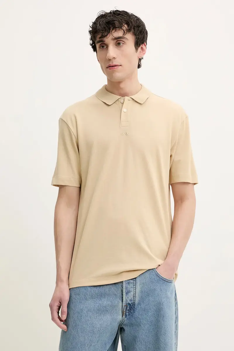 HUGO polo in cotone colore rosa 50493206 Beige