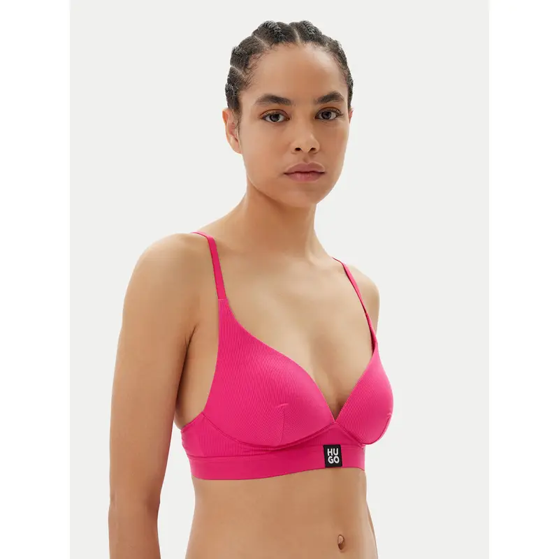 HUGO Reggiseno senza ferretto Triangle Padded Rib 50539983 Rosa