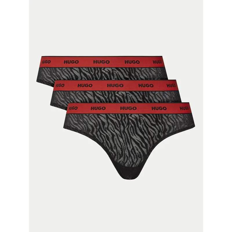 HUGO Set di mutandine nero con dettagli rossi
