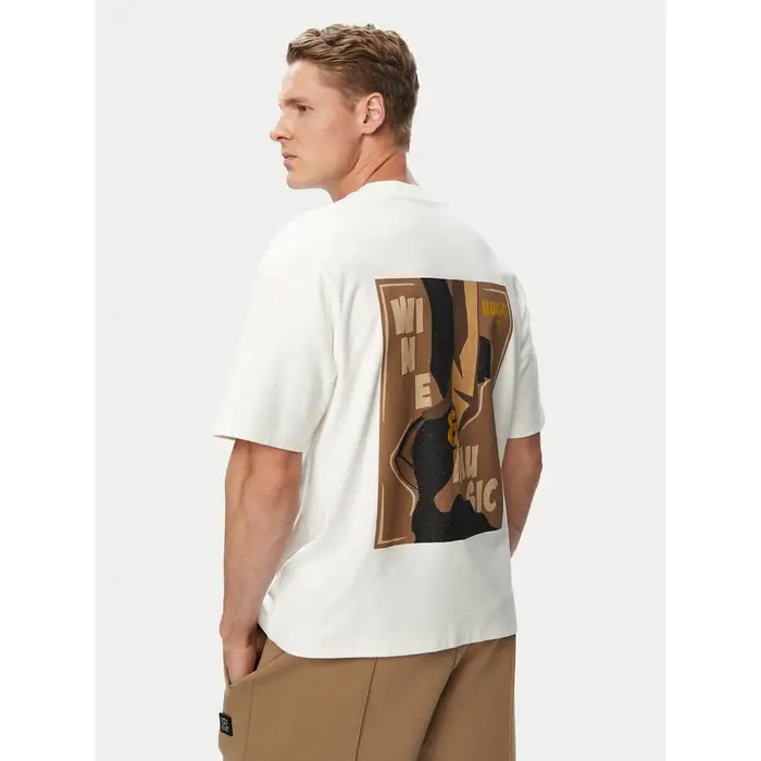 HUGO T-shirt Detzi 50563795 Bianco Relaxed Fit