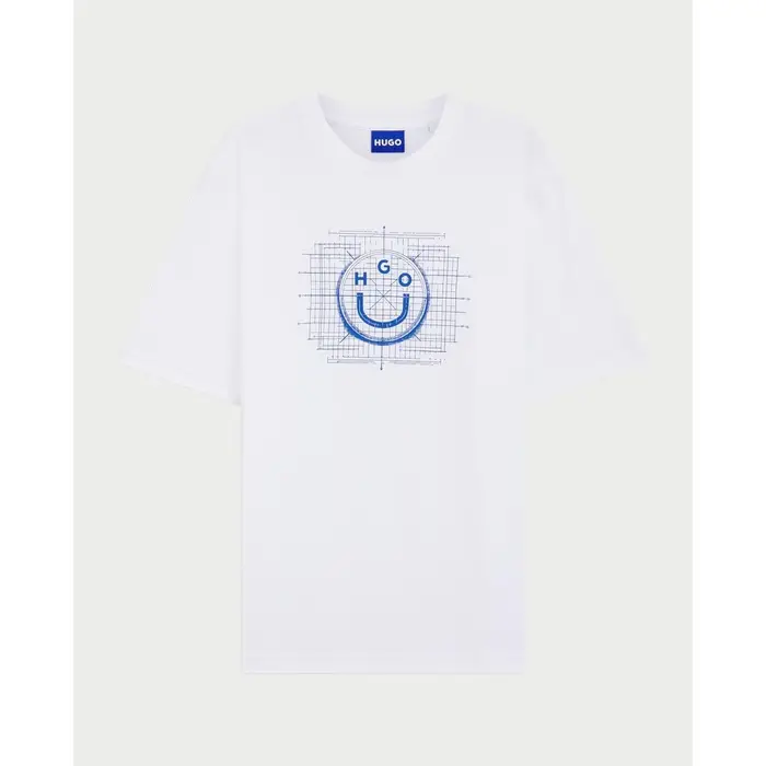 T-shirt HUGO T-shirt Namerix uomo di con grafica logata Bianco