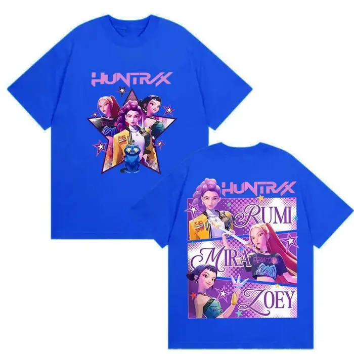 huiteng1 K-pop Demon Hunters Rumi Mira Zpey 2025 Film T-shirt Grafica Uomo Donna Harajuku Alta Qualità Cotone Oversize T-shirt Streetwear