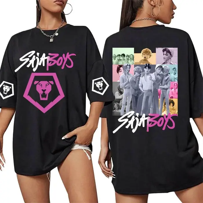 huiteng1 K-pop Demon Hunters Rumi Mira Zpey 2025 Film T-shirt Grafica Uomo Donna Harajuku Alta Qualità Cotone Oversize T-shirt Streetwear