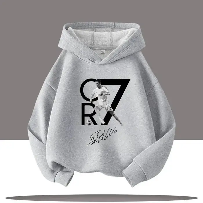 huiteng1 Nuovo Abbigliamento Inverno/Autunno Felpa con Cappuccio per Bambini Ronaldo Maglietta Sportiva da Ragazzo Stampa Cartone Animato