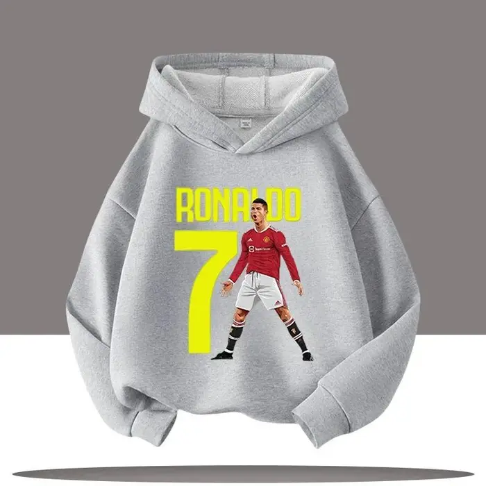 huiteng1 Nuovo Abbigliamento Inverno/Autunno Felpa con Cappuccio per Bambini Ronaldo Maglietta Sportiva da Ragazzo Stampa Cartone Animato