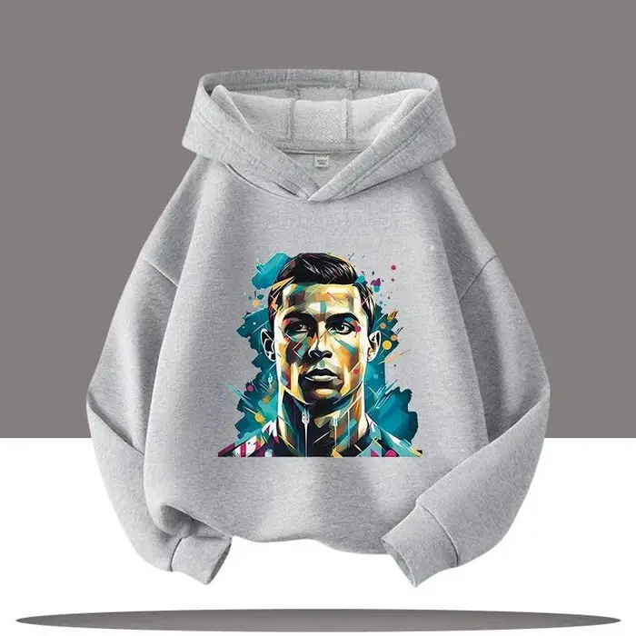 huiteng1 Nuovo Abbigliamento Inverno/Autunno Felpa con Cappuccio per Bambini Ronaldo Maglietta Sportiva da Ragazzo Stampa Cartone Animato