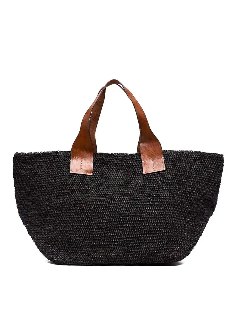 Ibeliv Borsa in rafia Nero