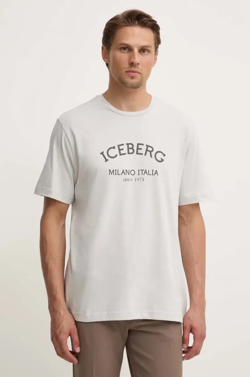 Iceberg t-shirt in cotone colore grigio