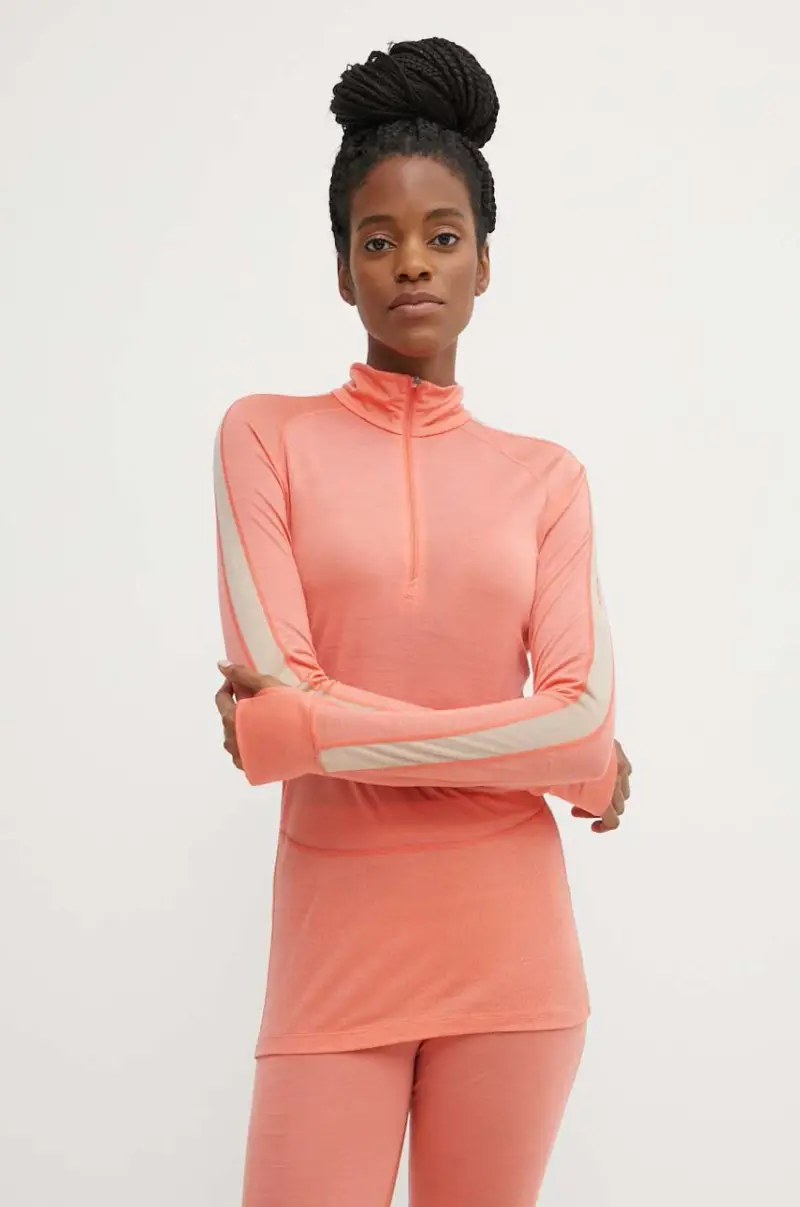 Icebreaker longsleeve funzionale 125 ZoneKnit Merino Blend colore arancione IB0A56XFB951