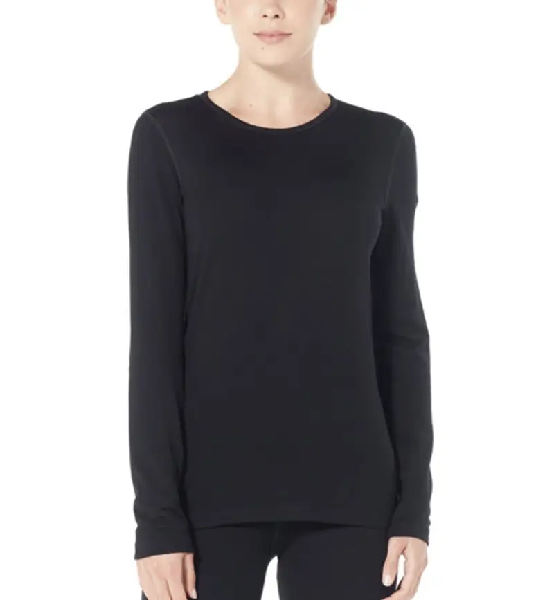Icebreaker Merino 260 Tech LS Crewe - maglietta tecnica a maniche lunghe - donna Black