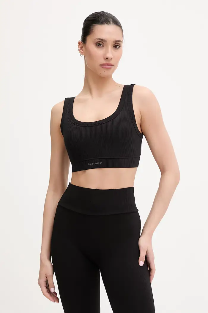 Icebreaker reggiseno termoattivo da donna con misto lana merino Lotus Nero