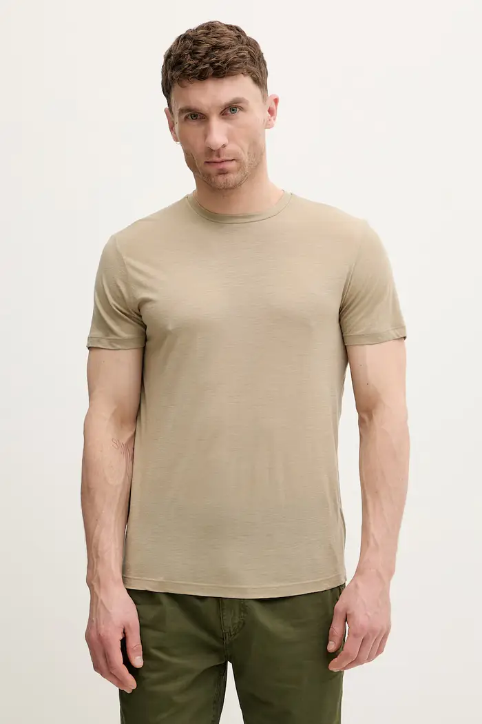 Icebreaker T-shirt da uomo in lana merino Mer 150 Tech Lite III SS Tee Beige