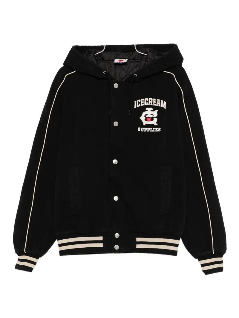 Icecream Bomber con cappuccio in cotone Nero