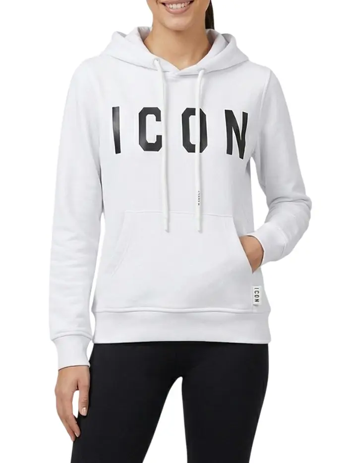 felpa cappuccio icon da donna - bianco