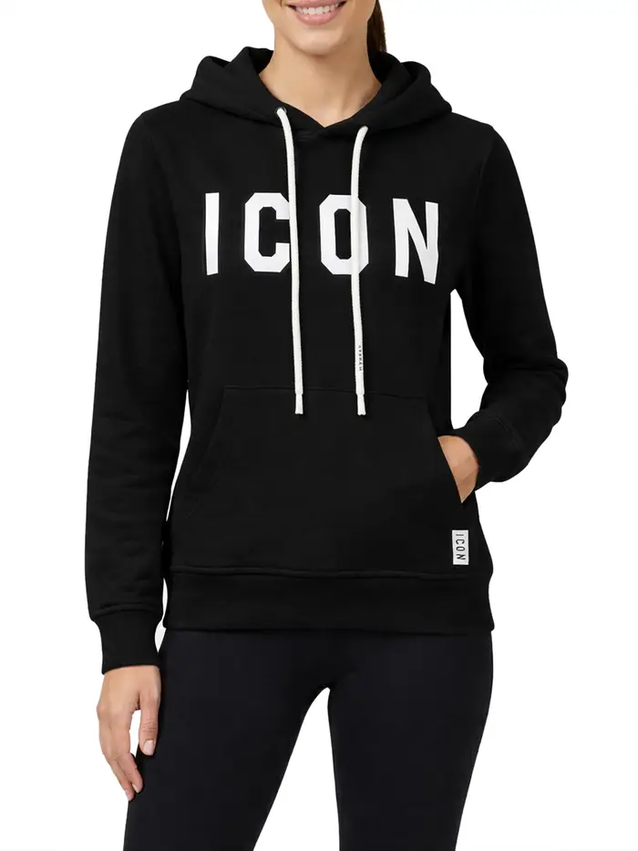 felpa cappuccio icon da donna - nero